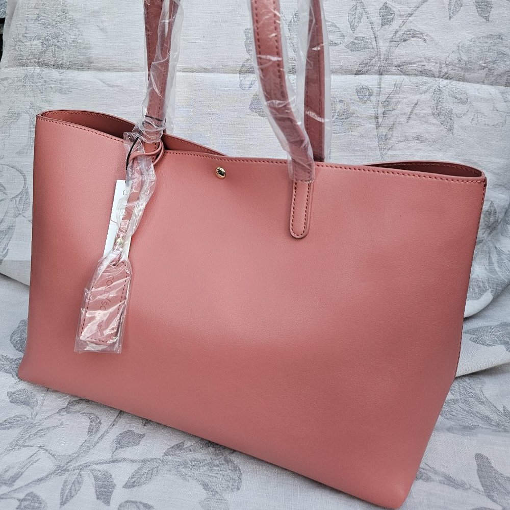 Sole Society Pink Leather Tote Bag